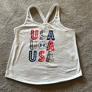 Under Armor USA Red, White & Blue Tank Top, XL